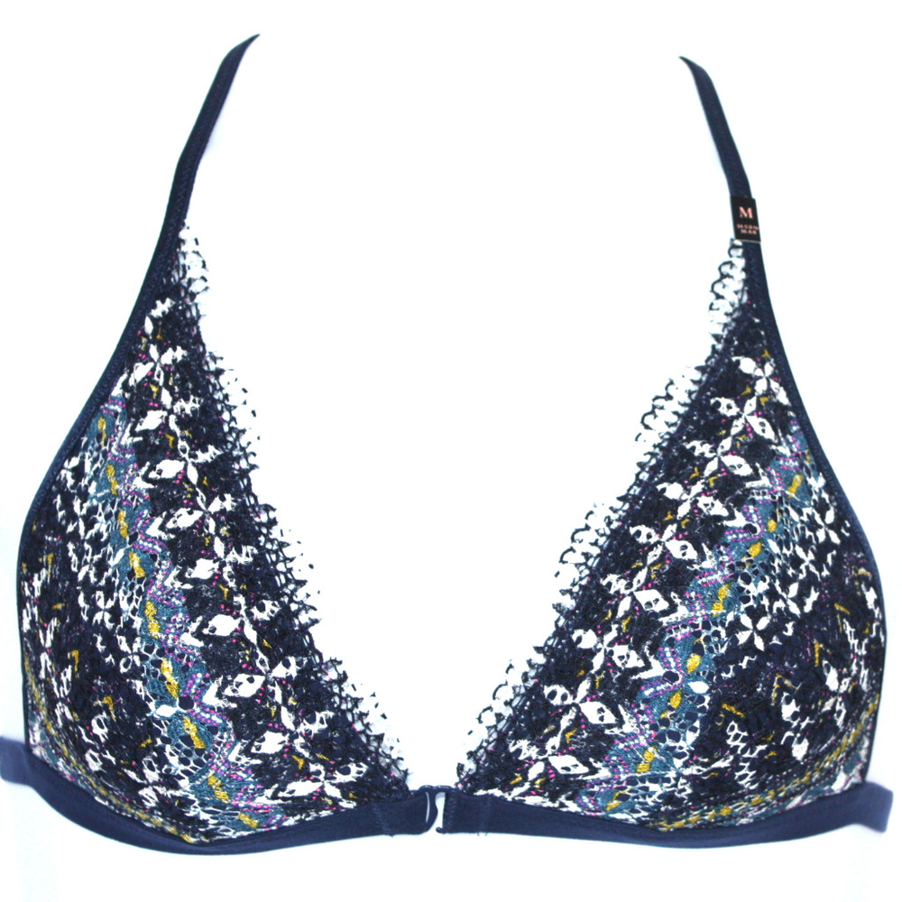 Lg Victoria's Secret Navy Triangle Lace Bralette